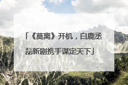 《莫离》开机，白鹿丞磊新剧携手谋定天下