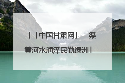 「中国甘肃网」一渠黄河水润泽民勤绿洲