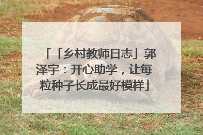 「乡村教师日志」郭泽宇：开心助学，让每粒种子长成最好模样