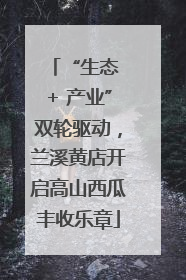 “生态 + 产业”双轮驱动，兰溪黄店开启高山西瓜丰收乐章