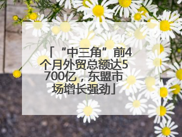 “中三角”前4个月外贸总额达5700亿，东盟市场增长强劲