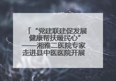 “党建联建促发展 健康帮扶暖民心”——湘雅二医院专家走进县中医医院开展健康帮扶活动