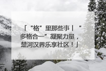 “格”里那些事丨“多格合一”凝聚力量，楚河汉界乐享社区！