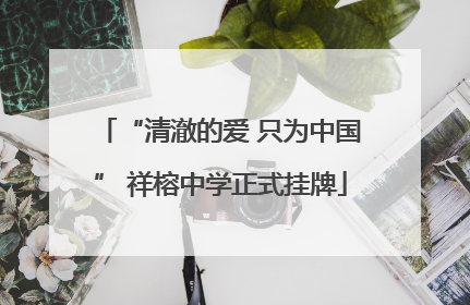 “清澈的爱 只为中国” 祥榕中学正式挂牌