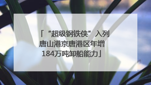 “超级钢铁侠”入列 唐山港京唐港区年增184万吨卸船能力