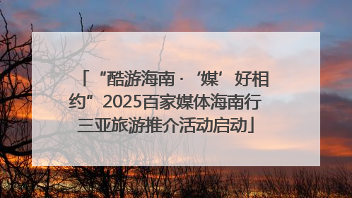 “酷游海南 ·‘媒’好相约”2025百家媒体海南行三亚旅游推介活动启动