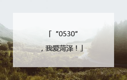 “0530”，我爱菏泽！
