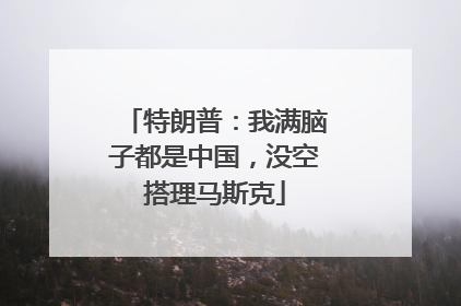 特朗普：我满脑子都是中国，没空搭理马斯克