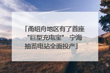甬绍舟地区有了首座“巨型充电宝” 宁海抽蓄电站全面投产