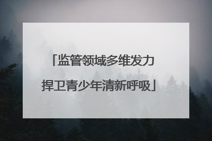 监管领域多维发力 捍卫青少年清新呼吸