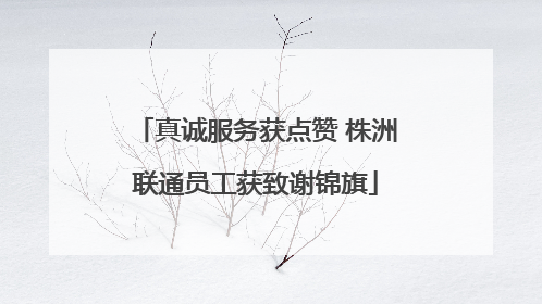 真诚服务获点赞 株洲联通员工获致谢锦旗