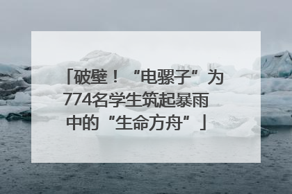 破壁！“电骡子”为774名学生筑起暴雨中的“生命方舟”