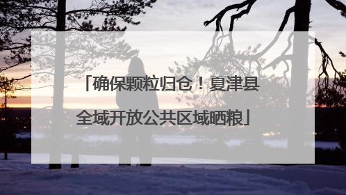 确保颗粒归仓！夏津县全域开放公共区域晒粮