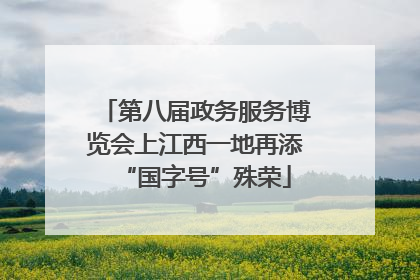 第八届政务服务博览会上江西一地再添“国字号”殊荣
