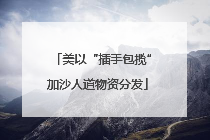 美以“插手包揽”加沙人道物资分发