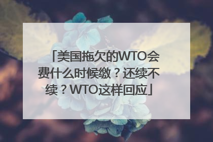 美国拖欠的WTO会费什么时候缴？还续不续？WTO这样回应
