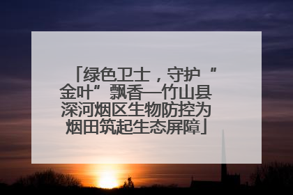绿色卫士，守护“金叶”飘香—竹山县深河烟区生物防控为烟田筑起生态屏障