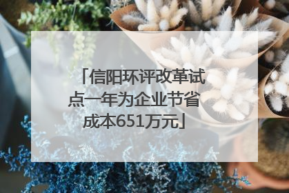 信阳环评改革试点一年为企业节省成本651万元