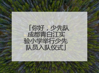 你好，少先队 成都青白江实验小学举行少先队员入队仪式