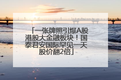 一张牌照引爆A股港股大金融板块！国泰君安国际罕见一天股价翻2倍