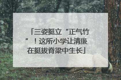 三姿挺立“正气竹”！这所小学让清廉在挺拔脊梁中生长