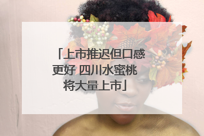 上市推迟但口感更好 四川水蜜桃将大量上市