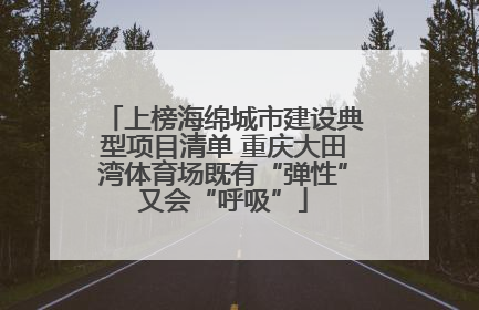上榜海绵城市建设典型项目清单 重庆大田湾体育场既有“弹性”又会“呼吸”