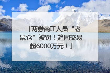 两券商IT人员“老鼠仓”被罚！趋同交易超6000万元！