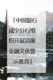 中国银行咸宁分行组织开展清廉金融文化警示教育