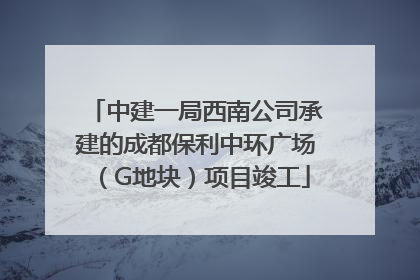 中建一局西南公司承建的成都保利中环广场（G地块）项目竣工