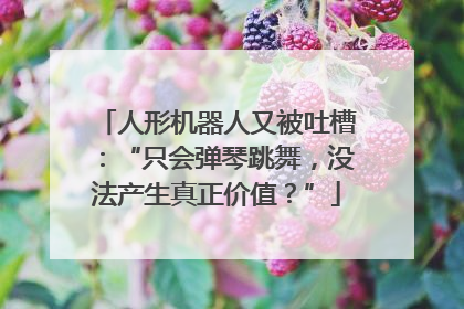 人形机器人又被吐槽：“只会弹琴跳舞，没法产生真正价值？”
