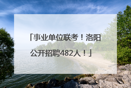 事业单位联考！洛阳公开招聘482人！