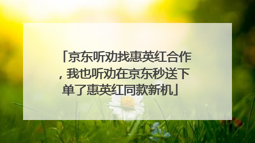 京东听劝找惠英红合作，我也听劝在京东秒送下单了惠英红同款新机