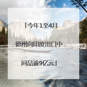 今年1至4月 德州向印度出口中间品逾9亿元