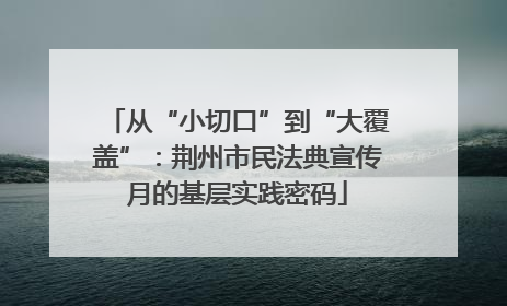 从“小切口”到“大覆盖”：荆州市民法典宣传月的基层实践密码