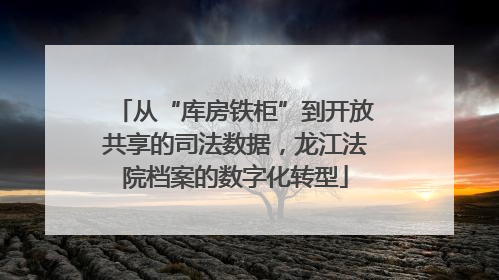 从“库房铁柜”到开放共享的司法数据，龙江法院档案的数字化转型