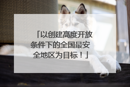 以创建高度开放条件下的全国最安全地区为目标！