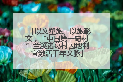 以文塑旅、以旅彰文，“中国第一奇村”兰溪诸葛村因地制宜激活千年文脉