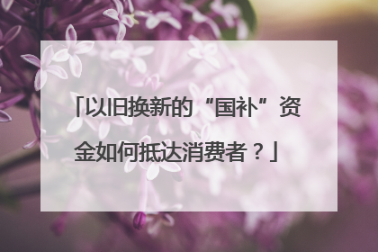 以旧换新的“国补”资金如何抵达消费者？