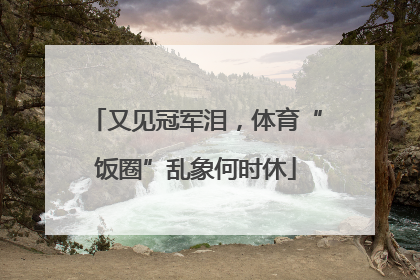 又见冠军泪，体育“饭圈”乱象何时休