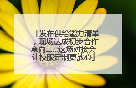 发布供给能力清单，现场达成初步合作意向……这场对接会让校服定制更放心