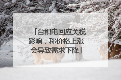 台积电回应关税影响，称价格上涨会导致需求下降