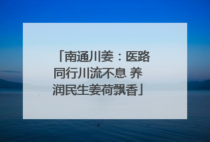 南通川姜：医路同行川流不息 养润民生姜荷飘香