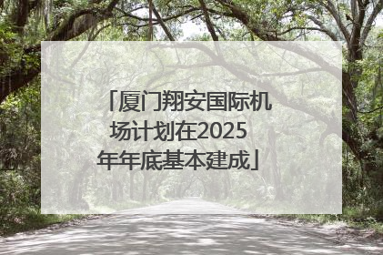 厦门翔安国际机场计划在2025年年底基本建成