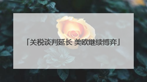 关税谈判延长 美欧继续博弈