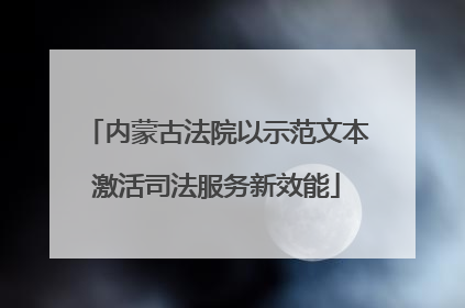 内蒙古法院以示范文本激活司法服务新效能