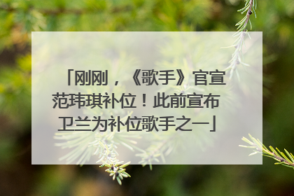 刚刚，《歌手》官宣范玮琪补位！此前宣布卫兰为补位歌手之一