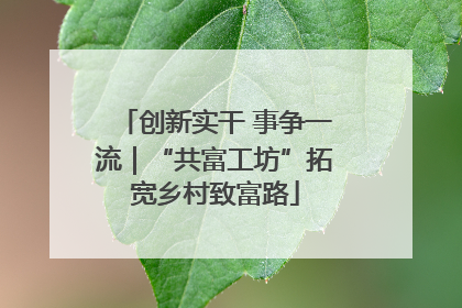 创新实干 事争一流｜“共富工坊”拓宽乡村致富路