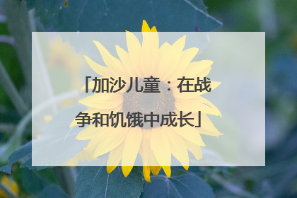 加沙儿童：在战争和饥饿中成长