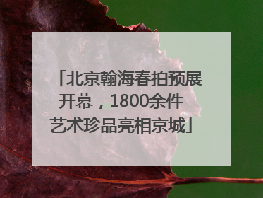 北京翰海春拍预展开幕，1800余件艺术珍品亮相京城